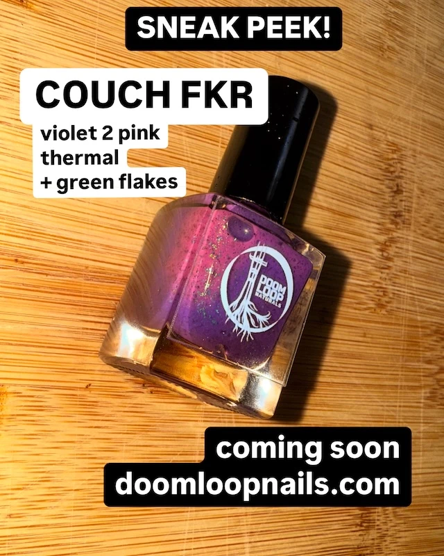 COUCH FKR is a dark purple to pink thermal with green flakes