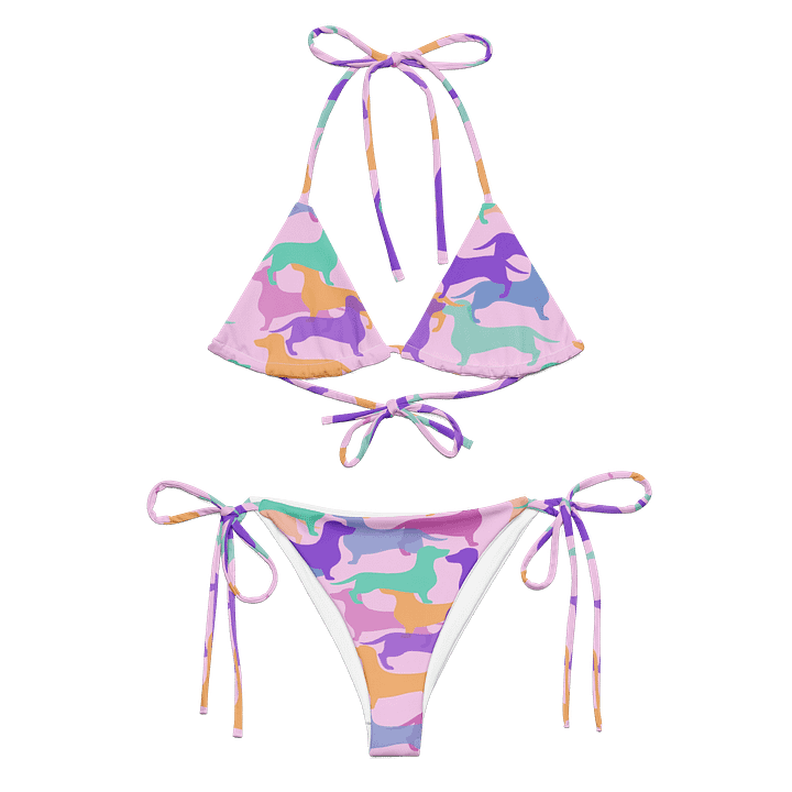 Pastel Dachshund Hughie Camo String Bikini Set product image (2)