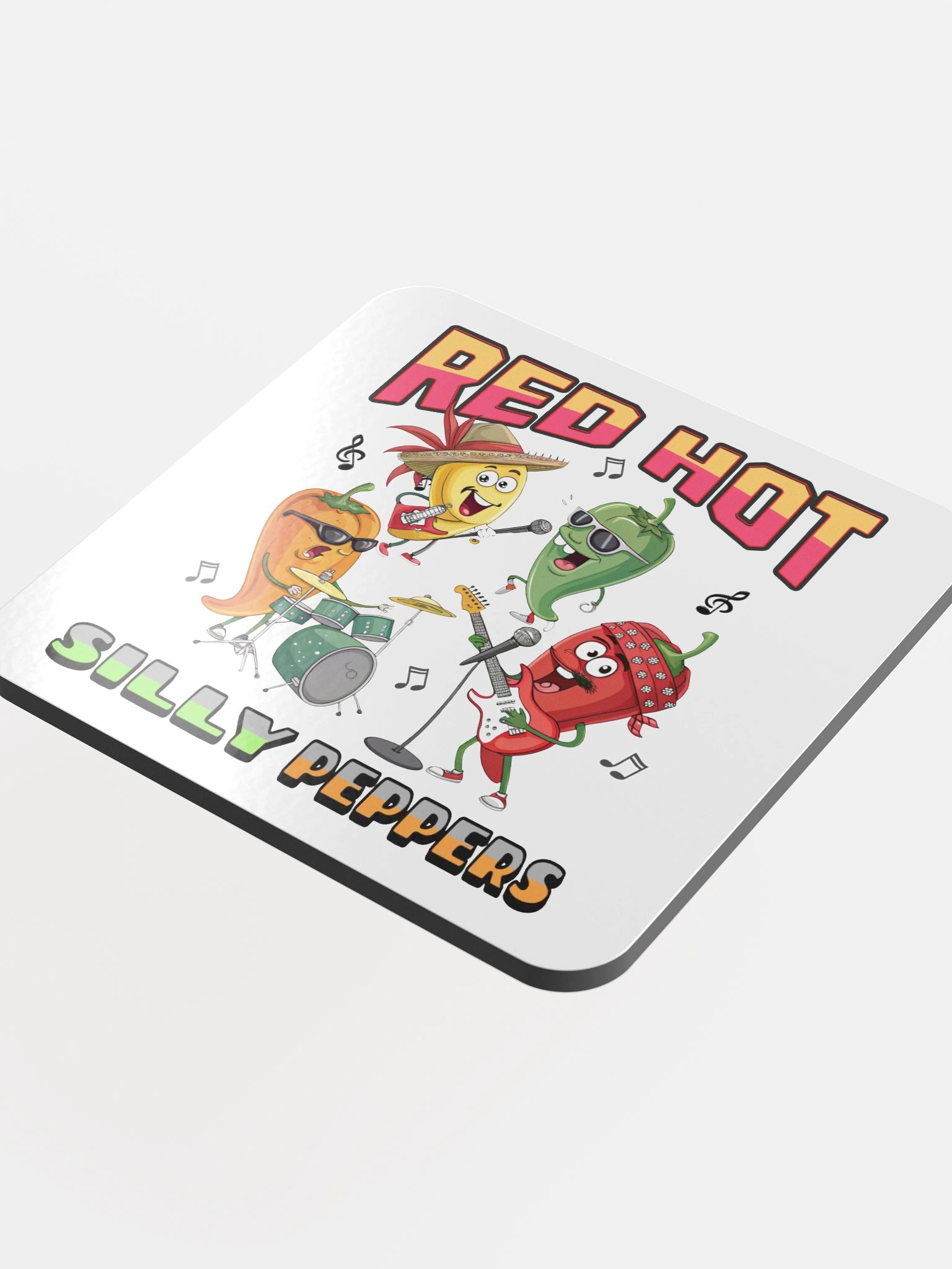 Red Hot Silly Peppers Cork Coaster Set product image (1)