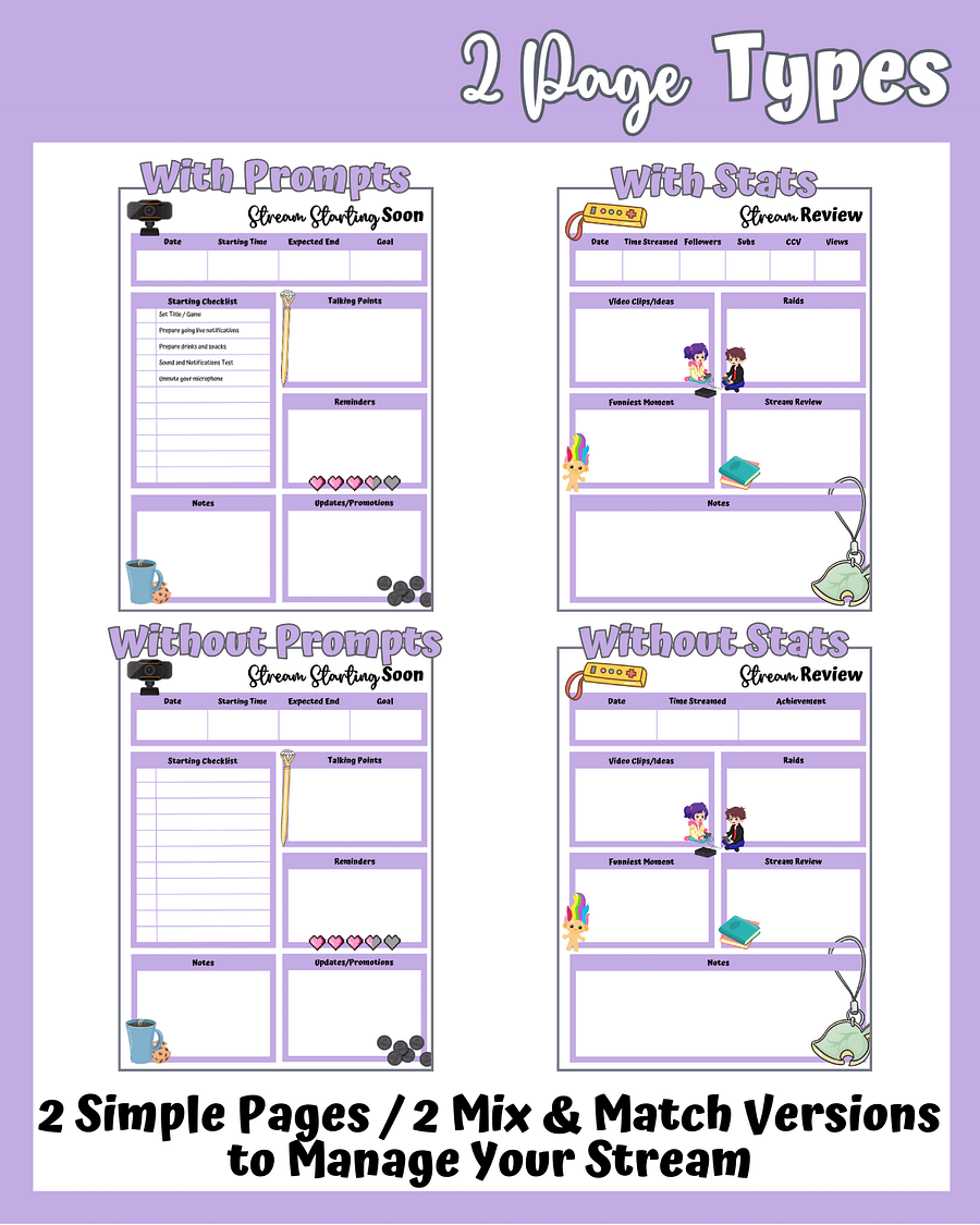 My Daily Stream Planner - Purple Edition | Digital Streaming Planner for Creators product image (3)