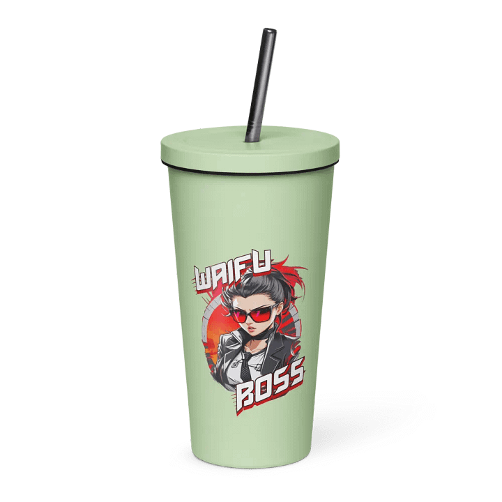 Waifu Boss 20 oz Tumbler Cup - Mint - Insulated Tumbler with a Straw v1 product image (1)