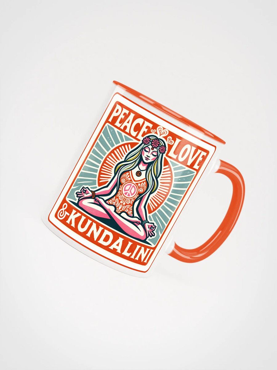 Peace, Love & Kundalini Orange Accent Mug product image (4)