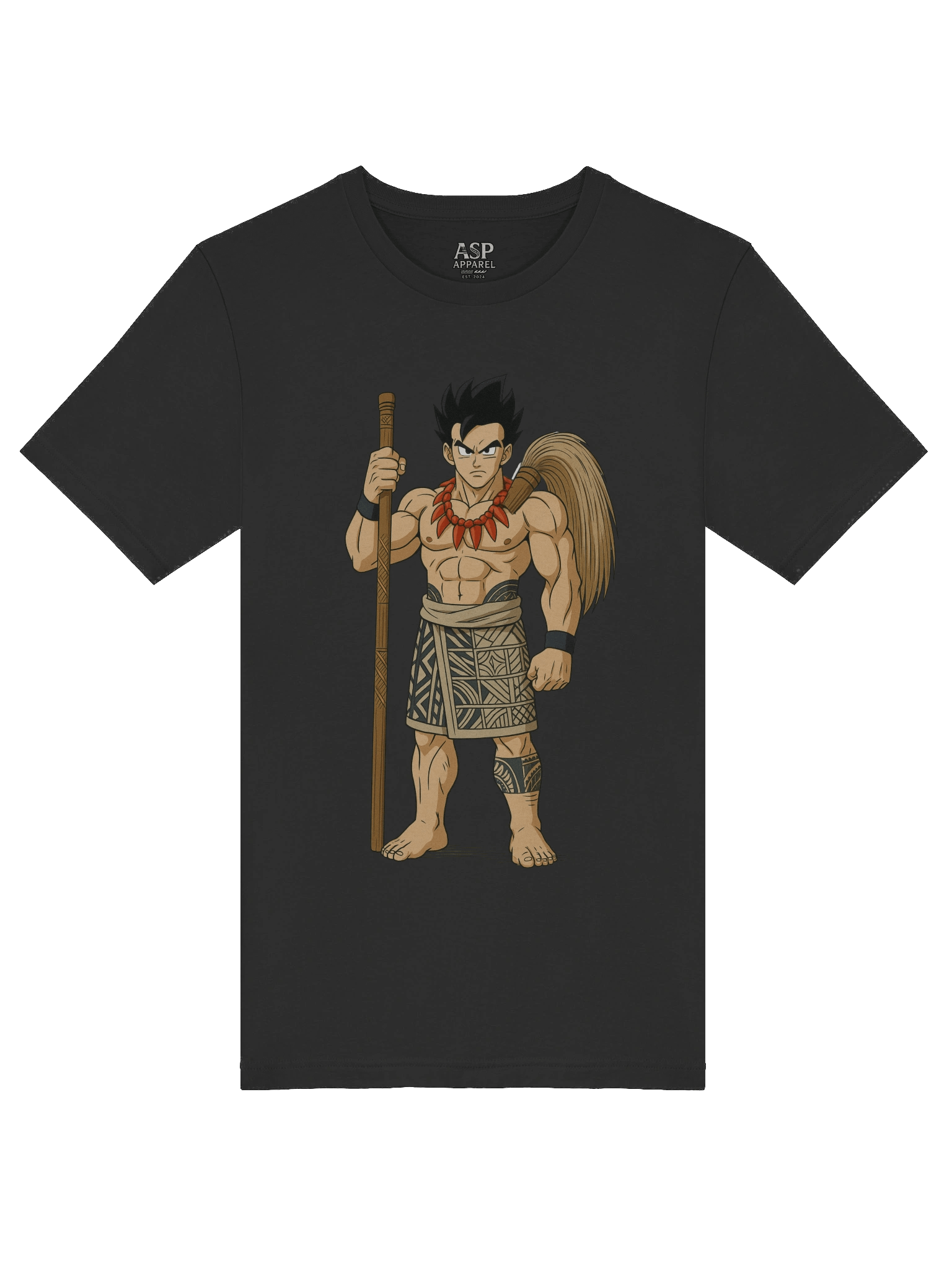Epic Anime-Inspired Samoan Matai Warrior – Traditional Polynesian Pe‘a Tattoo & Fue Art product image (41)