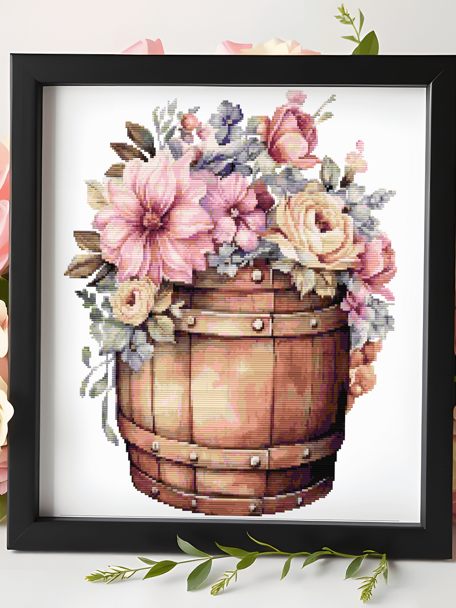 Blossom Barrel Cross Stitch Pattern product image (5)