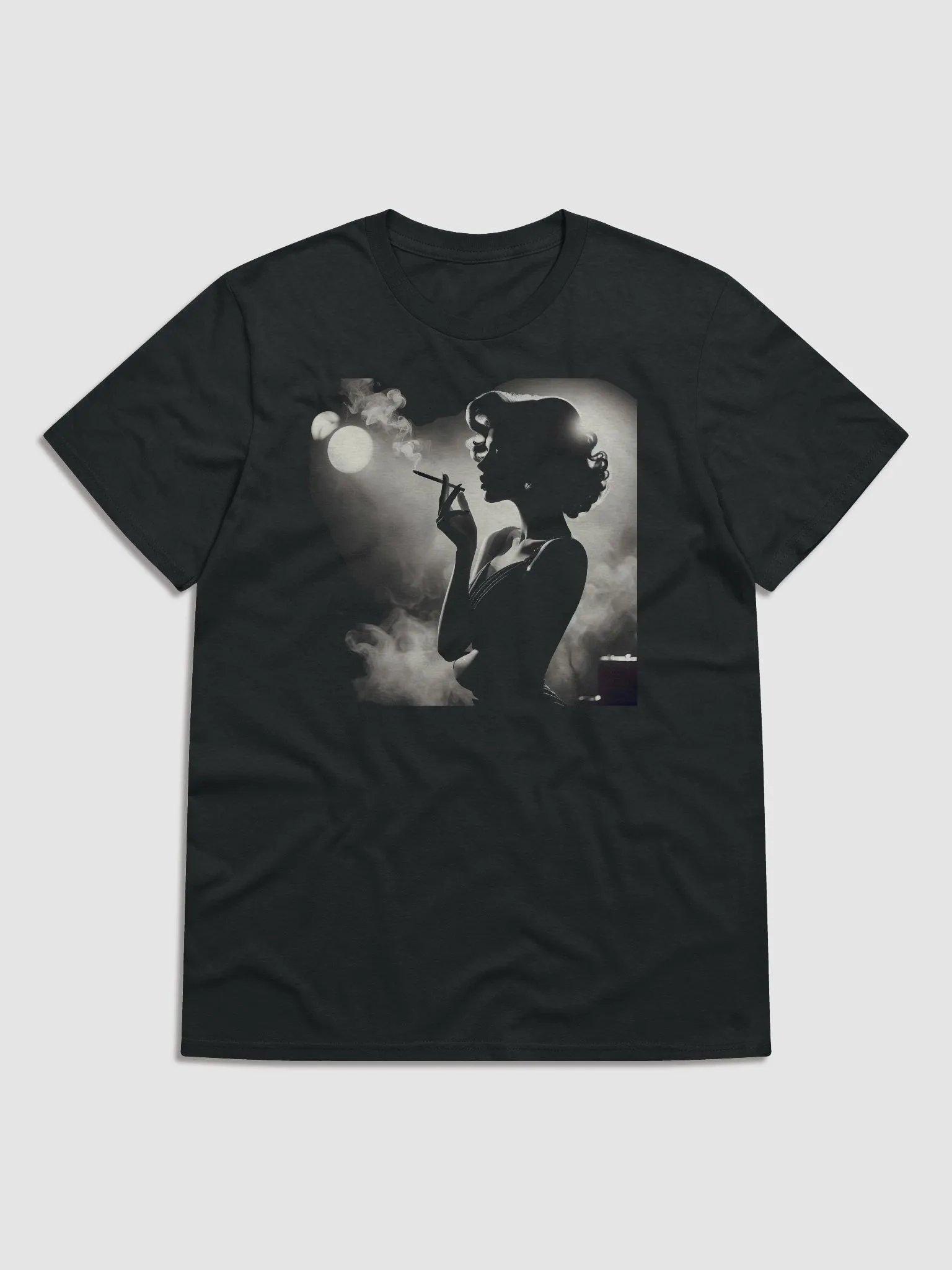 Elegant Noir Femme Fatale (Front Print Womens Tee) product image (1)