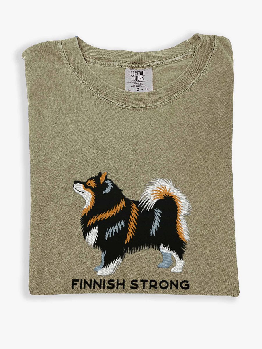 Finnish Strong T-Shirt(Embroidered) of a Finnish Lapphund product image (1)