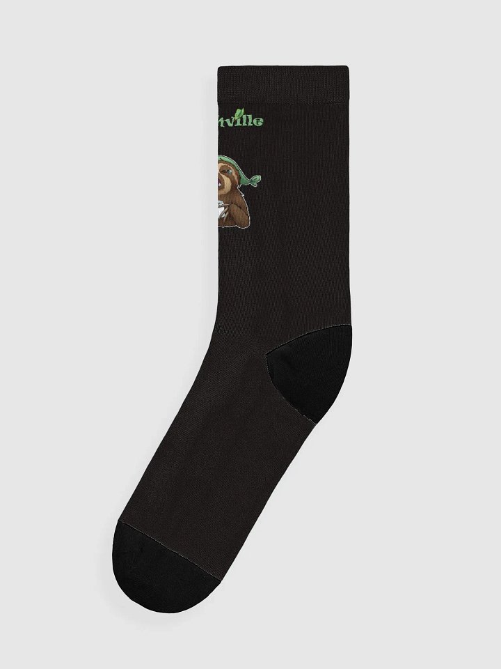 Sleepy Sloth Black Crew Socks product image (1)