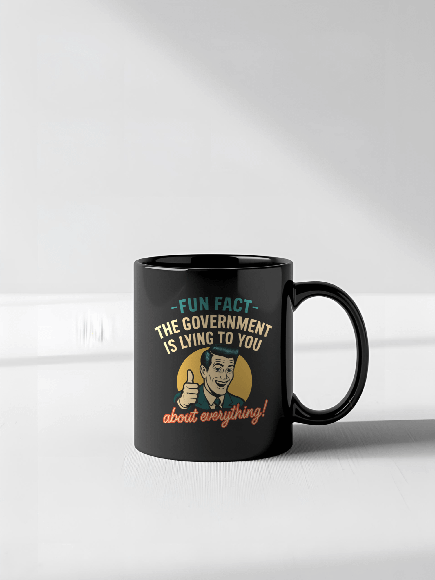FUN FACT: Government LIES Mug - Funny Conspiracy Theory Coffee Cup, Humorous Political Statement, Sarcastic Drinkware Gift product image (7)