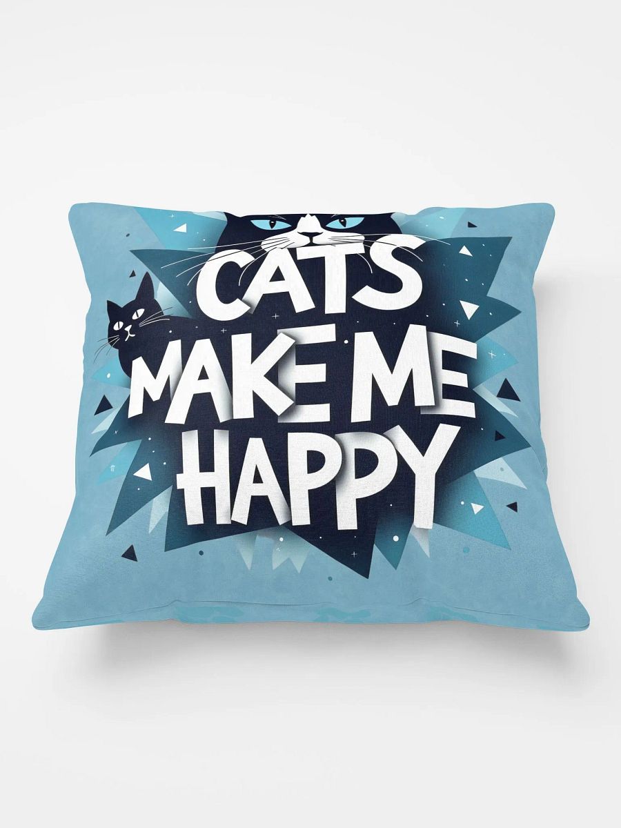 Geometric Cat Happiness Pillow product image (3)