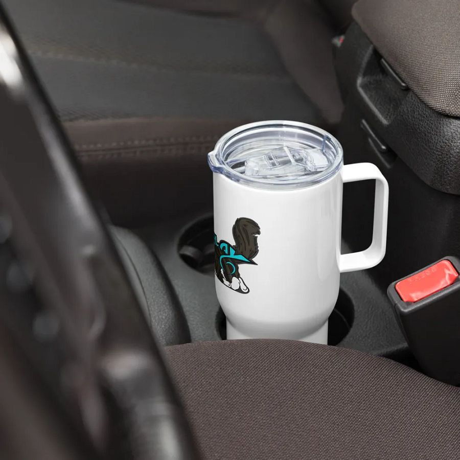 Travel Mug with a Handle: Luigi & Ariel Logo product image (3)