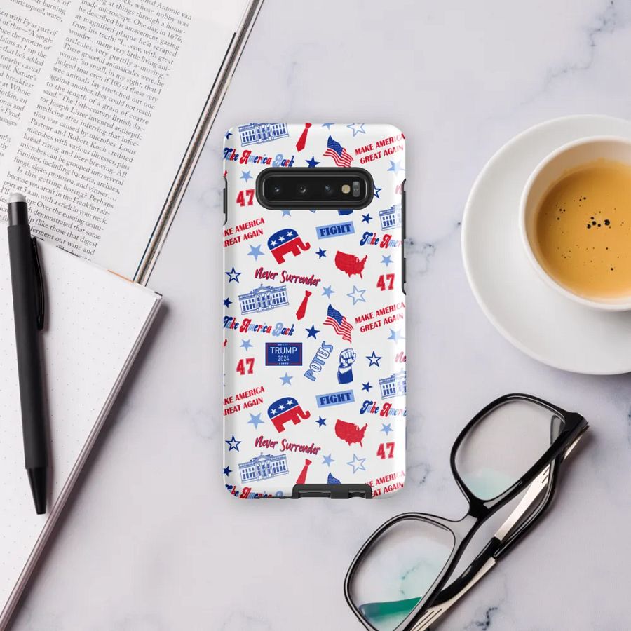 Trump 2024 Republican Patriot Make America Great Again White Pattern Phone Case for Samsung product image (11)