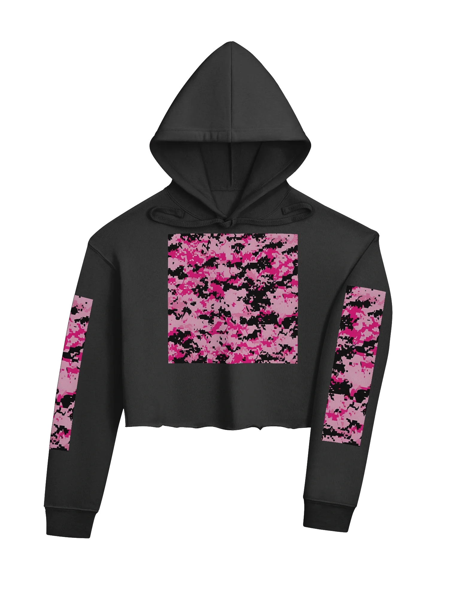 Pixel Pink Camo Crop Hoodie product image (4)