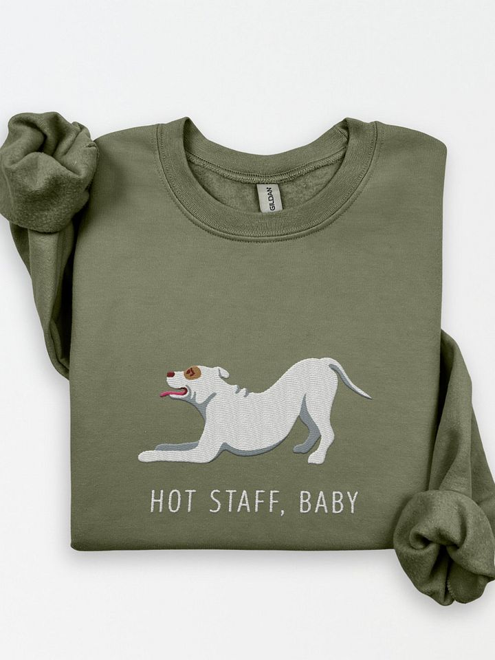 Hot Staff, Baby Sweatshirt (Embroidered) of a Staffordshire Terrier(White) product image (1)