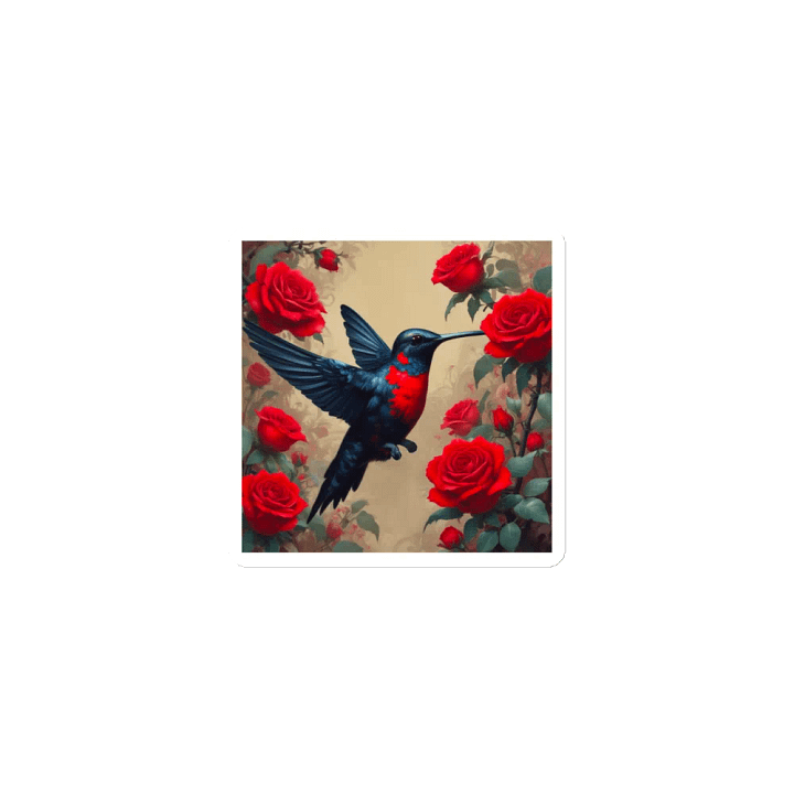 Goth Hummingbird and Roses Magnets product image (1)