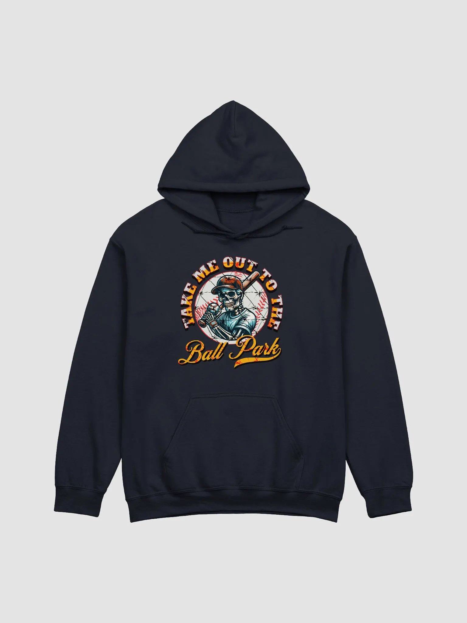 Take Me Out To The Ball Park Baseball Skeleton Player Hoodie product image (13)