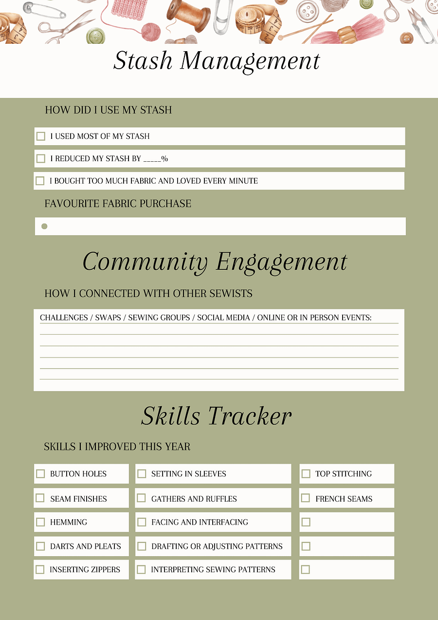 Sewing Year Planner 2025: Your Ultimate Digital Sewing Companion product image (5)