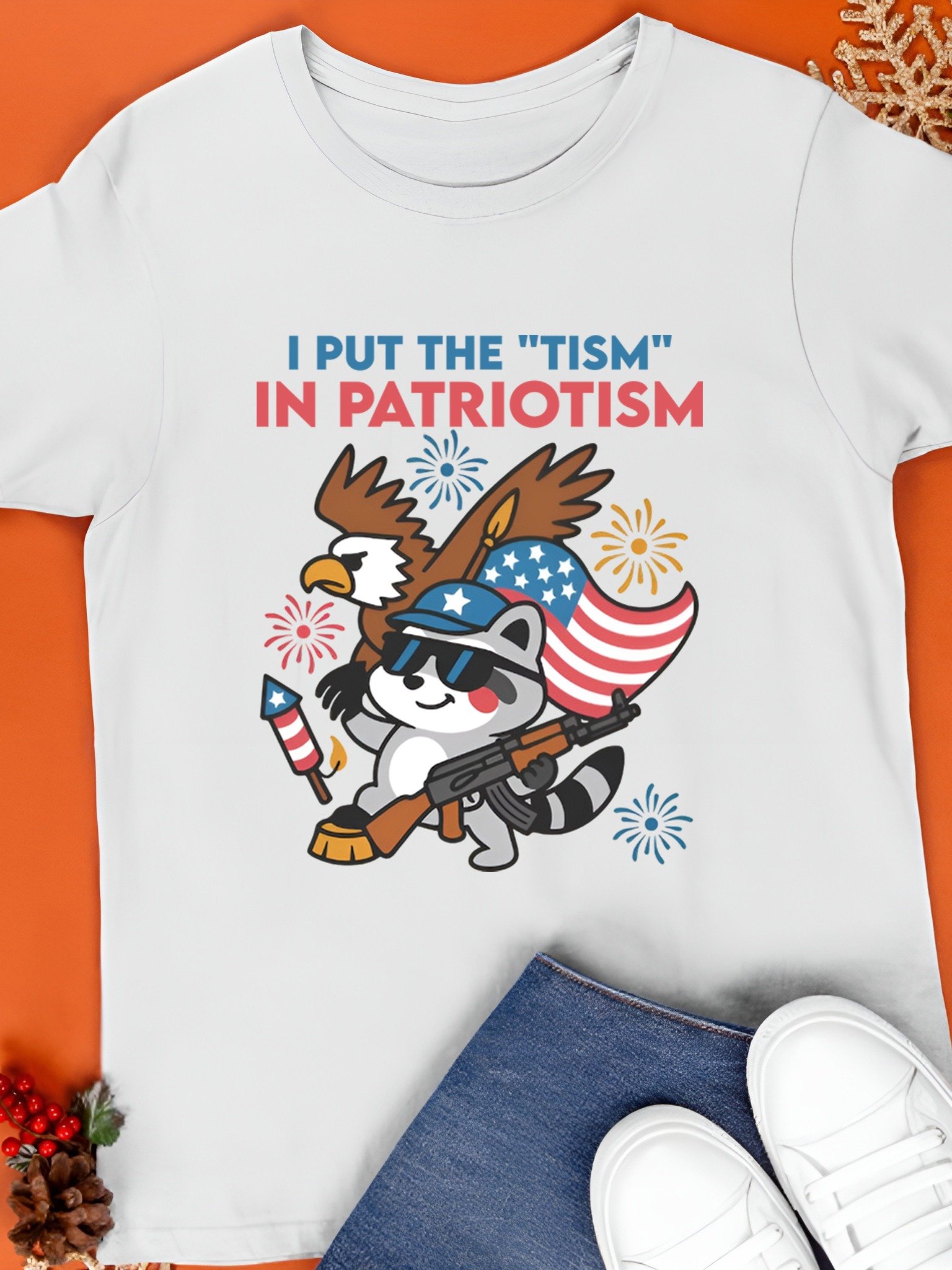 i put the tism in patriotism shirt product image (1)