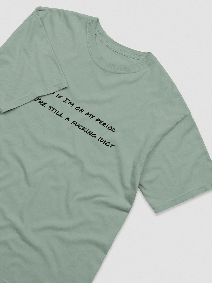 Embroidered T-Shirt - Even if I'm on my period - Black Text product image (38)