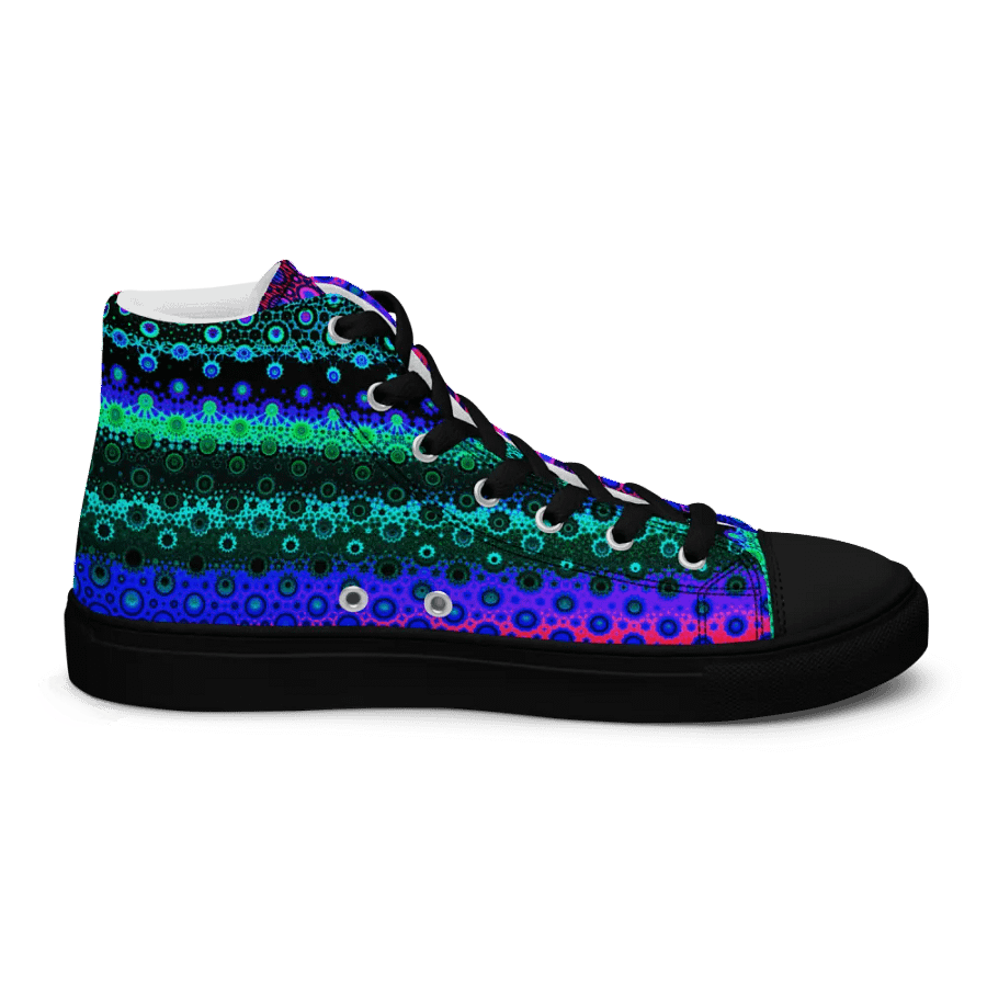 Abstract Multicoloured Pattern Women's Canvas Shoes High Tops product image (6)