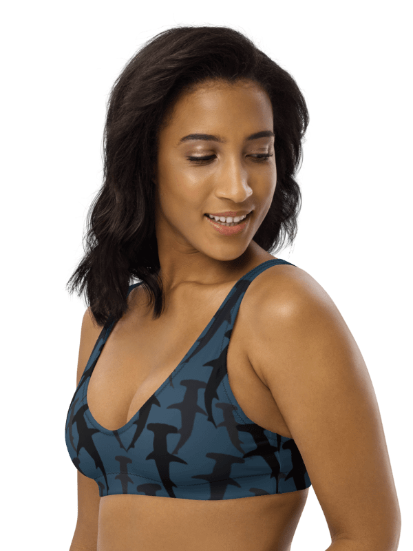 Hammerhead Sharks - Dark Ocean - Recycled Polyester - Padded Bikini Top product image (6)
