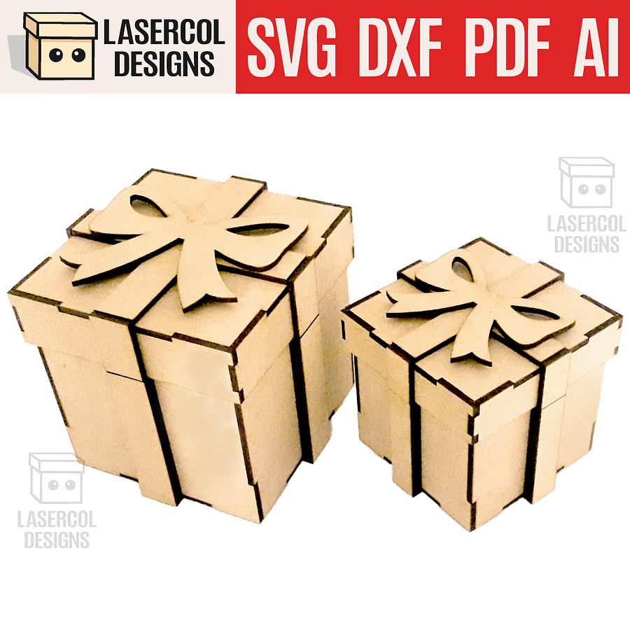 Gift Box Bundle Set 1 & 2 (Two Sizes) - Laser Cut Files product image (3)