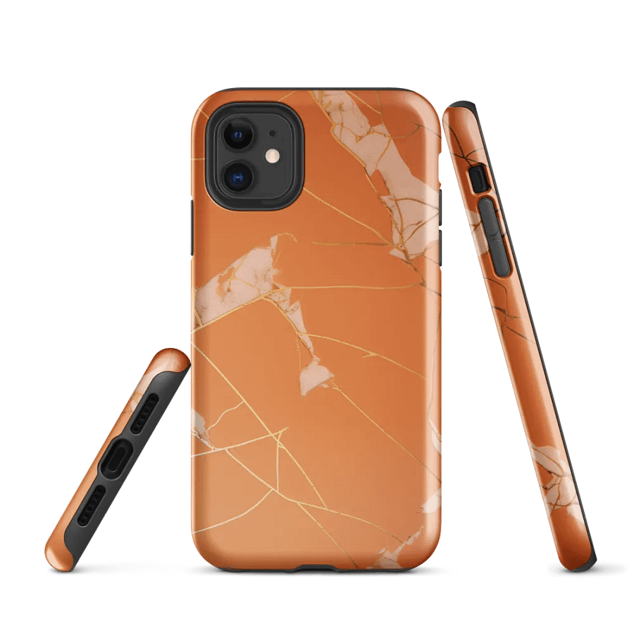 Orange & Gold Kintsugi Tough iPhone Case product image (1)