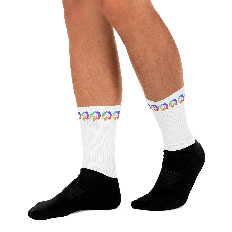 White Flower Stripe Socks product image (10)