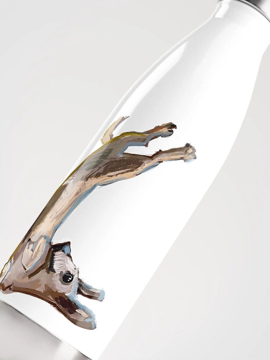 Upside Down Pup - White Stainless Steel Water Bottle product image (5)
