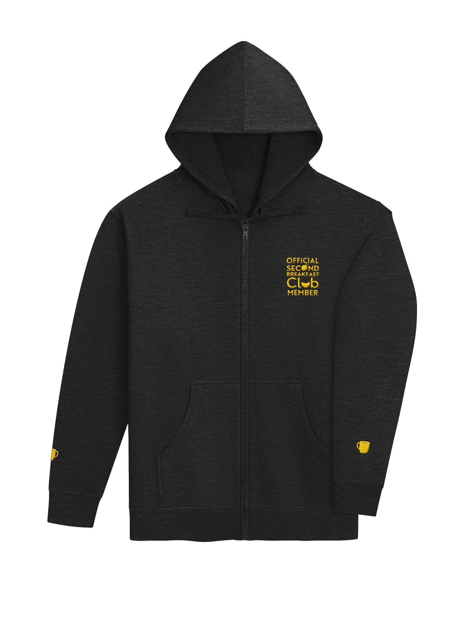 Embroidered Club Member Heather Grey Zip Hoodie product image (4)