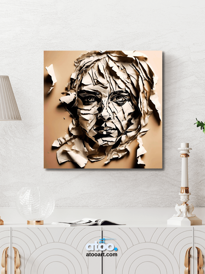 Paper Collection | Woman with Messy Hair | Canvas Art Painting product image (4)