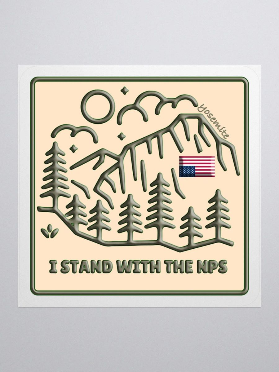 Yosemite Flag I Stand With NPS Alt National Parks Sticker 3 SIZES! Kiss Cut Vinyl Decal product image (3)