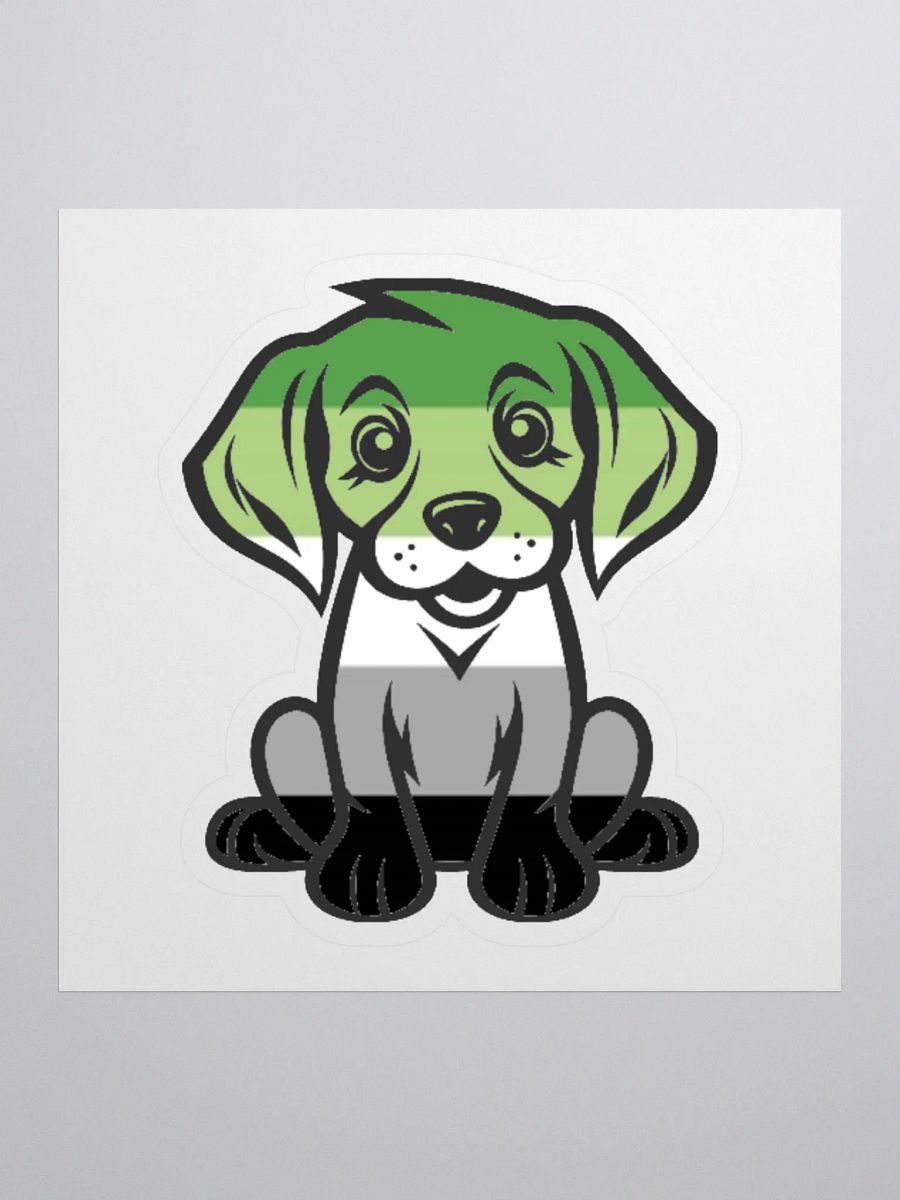 Aromantic Pride Puppy Sticker product image (1)
