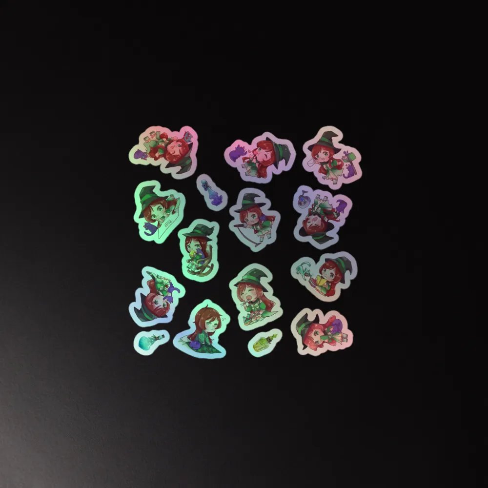 HOLO Chibi Cath Sticker Sheet product image (3)