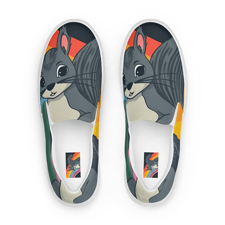 Men's Rainbow Squirrel Canvas Slip-On Shoes product image (1)
