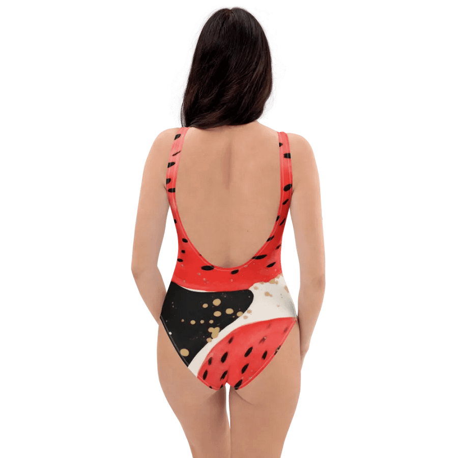 B/W Check Watermelon Splash All-Over Swimsuit product image (5)