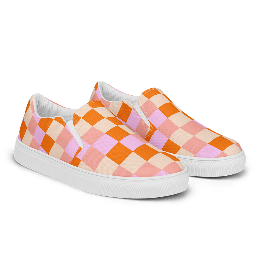 Chic Checkered Women's Slip-Ons Canvas product image (2)