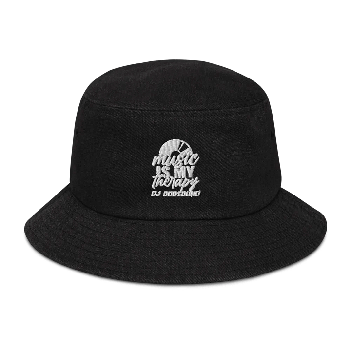 The Must Have DJ GodSOUND "Music Is My Therapy" Denim Bucket Hat in Black! product image (1)