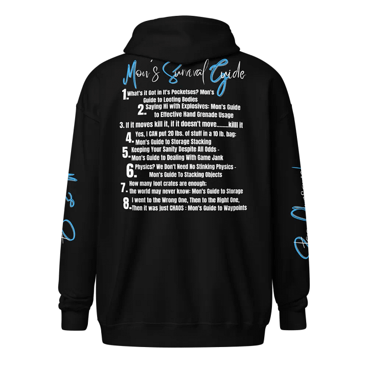 Mon's Survival Guide Script Zip Hoodie product image (1)