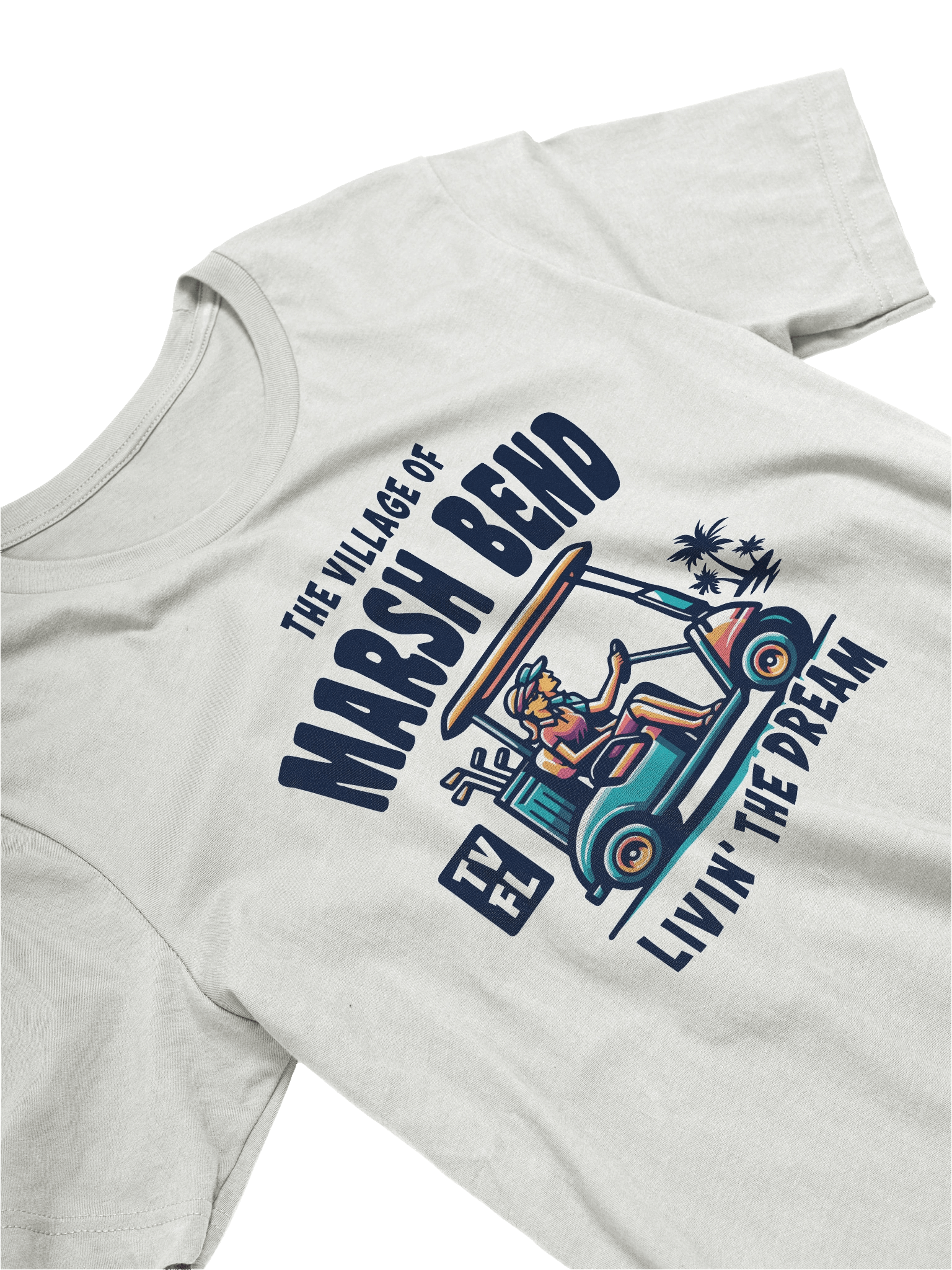 The Village of Marsh Bend TV FL Golf Cart Design T-Shirt product image (27)