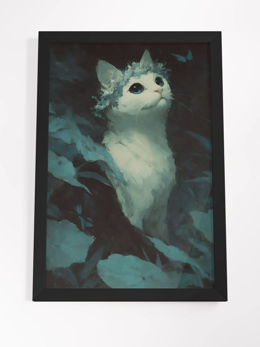 Whimsical Cat and Butterfly Framed Poster product image (4)