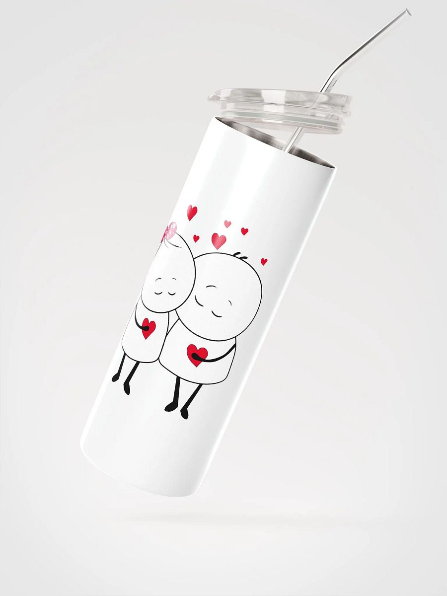 Romantic Couple White Stainless Steel Tumbler: Valentine's Day Delight product image (2)