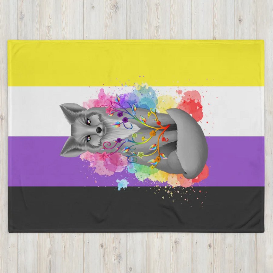 Nonbinary Pride Fox Blanket (2023) product image (4)