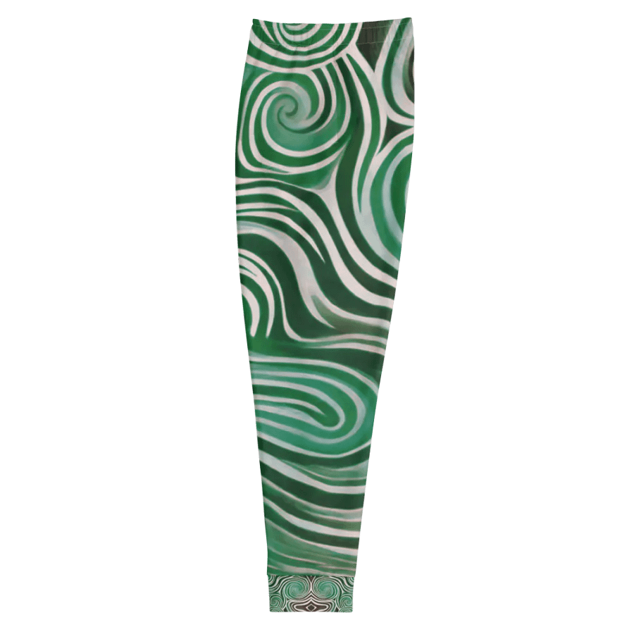 Funky Cool Green Liquid Tie-Dye Men's Joggers product image (9)