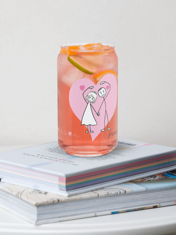 Love Can Glass – Romantic Iced Coffee Tumbler for Sweethearts product image (4)