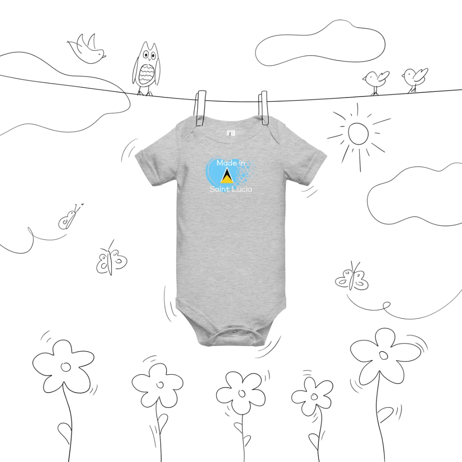 Saint Lucia Digital Heart Baby Onesie product image (57)