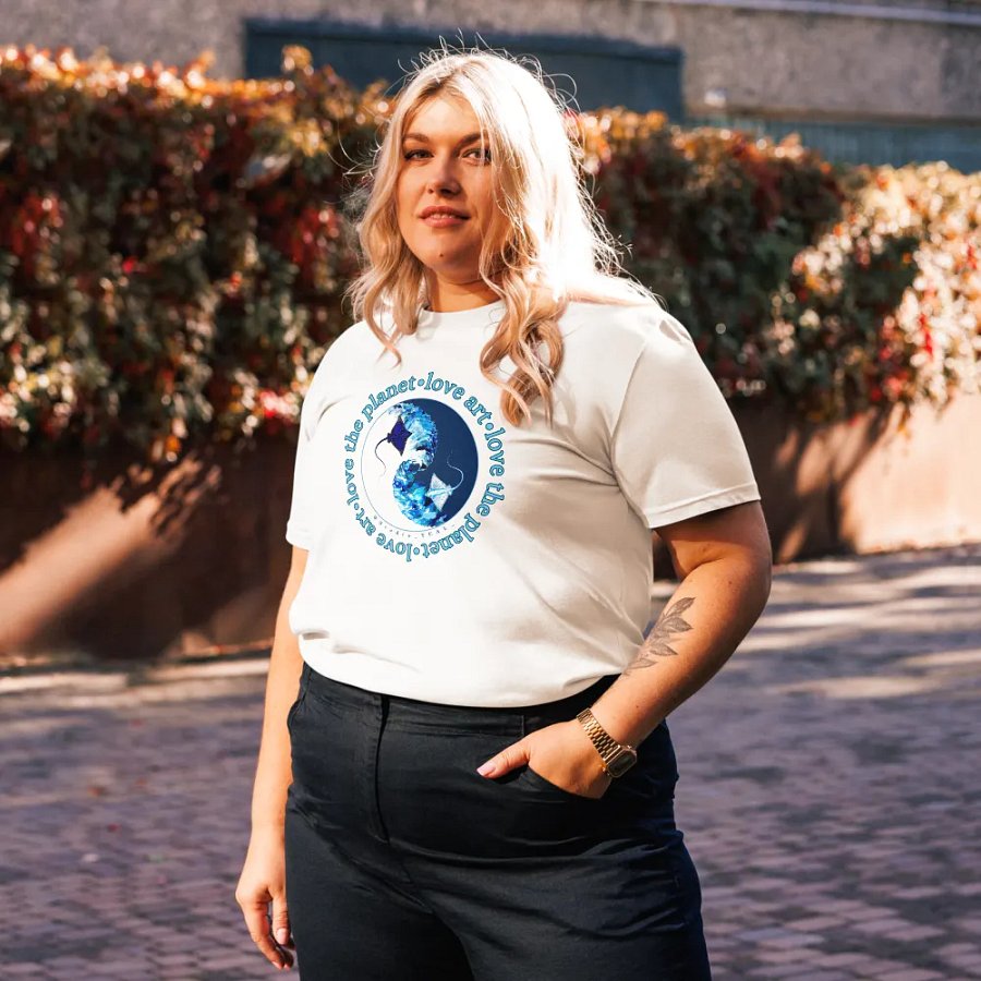 Love Art Love The Planet Organic Cotton Ray T-Shirt product image (339)