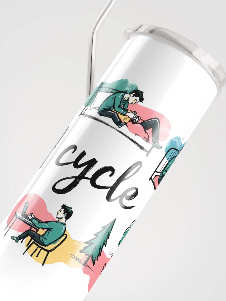 Cozy Daily Rhythms Poster | A Cycle Illustration Steel Tumbler product image (4)