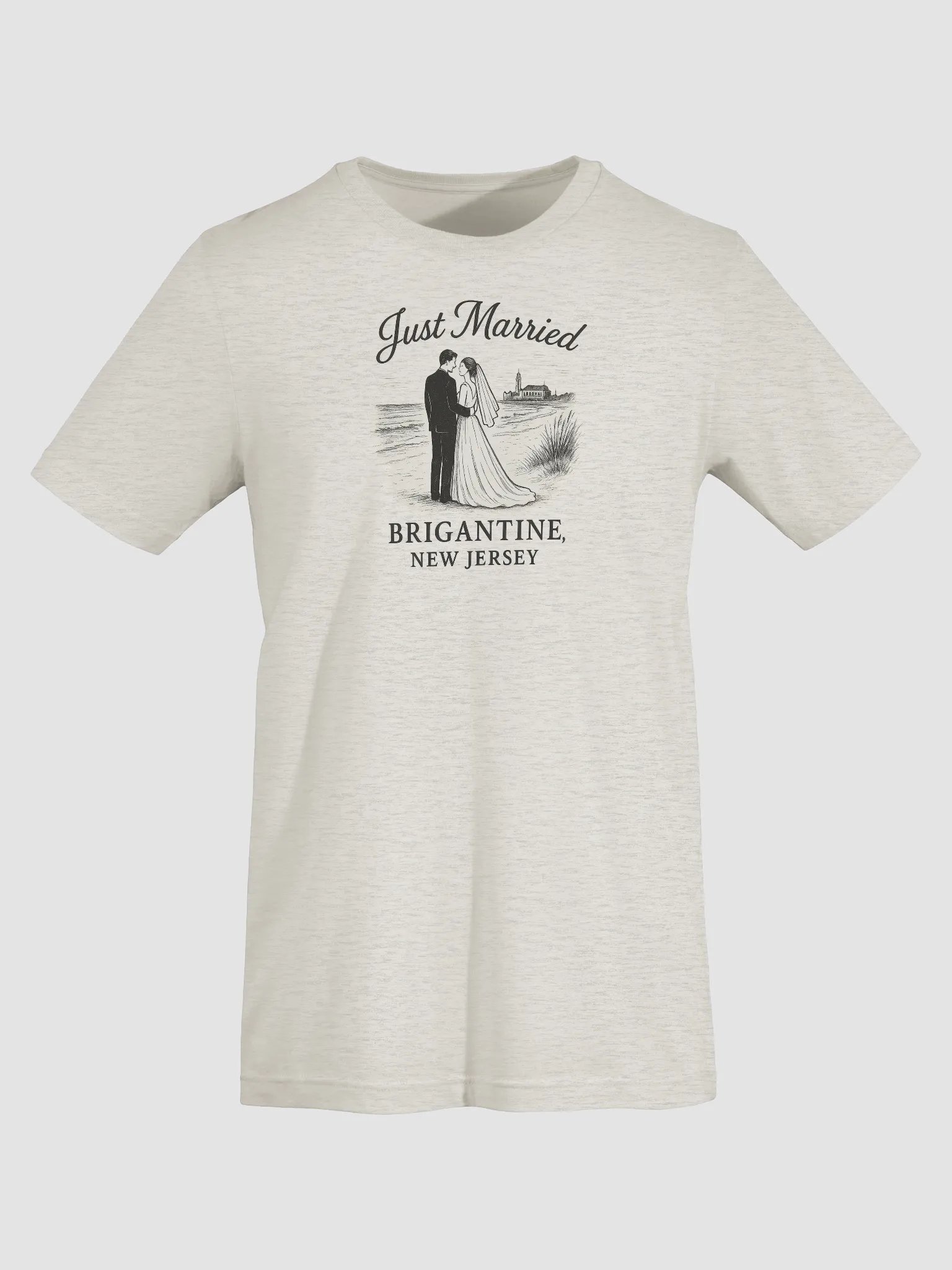 Brigantine NJ "Just Married" Ultra-Soft Wedding Tee product image (5)