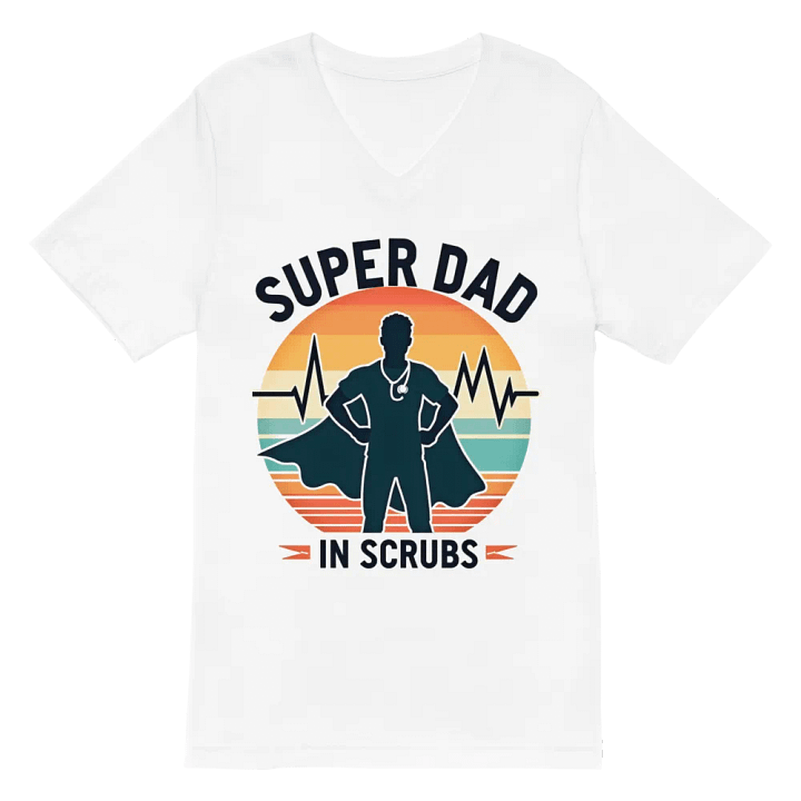 Super Dad in Scrubs Graphic V-Neck Tee product image (2)