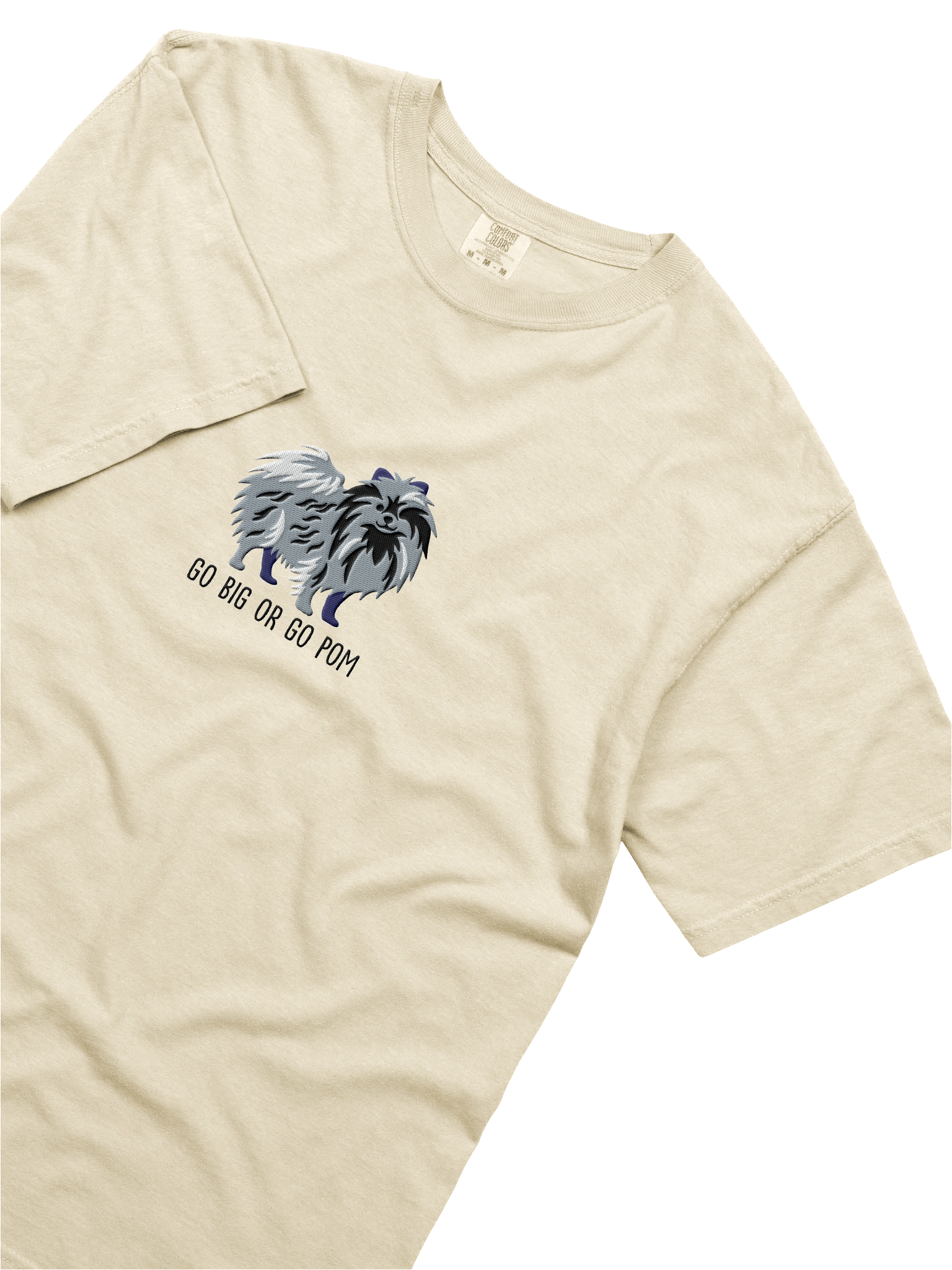 Go Big or Go Pom T-Shirt(Embroidered) of a Pomeranian(Blue Merle) product image (45)